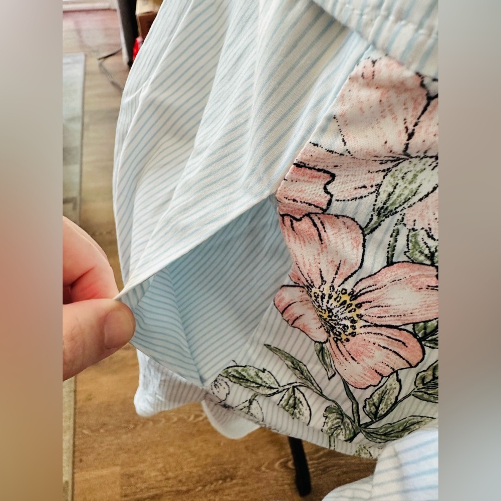 Kaari Blue Women’s Pinstriped Floral Shirt Dress - Picture 11 of 12